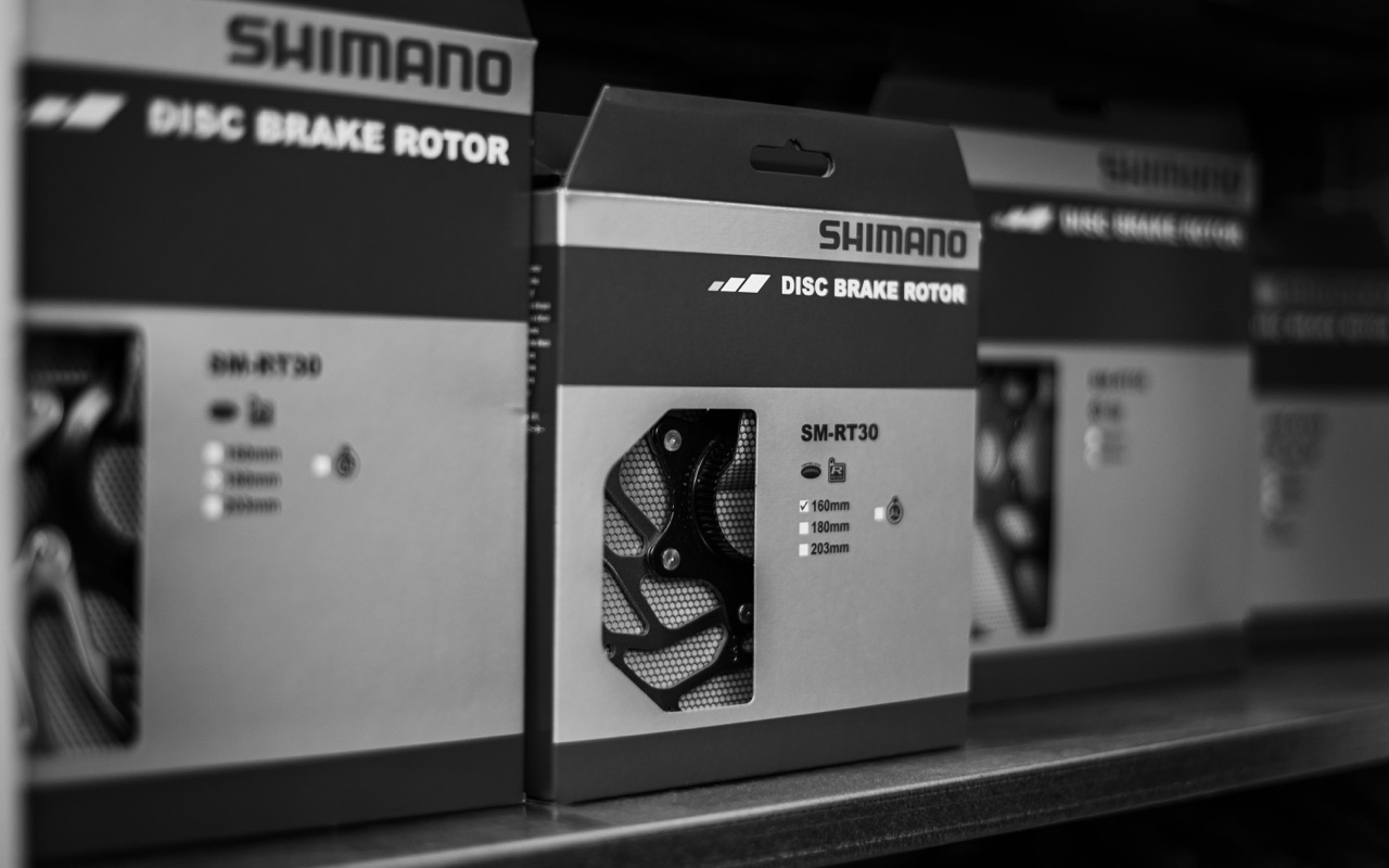 Detailaufnahme unserer Shimano Ersatzbremsscheiben